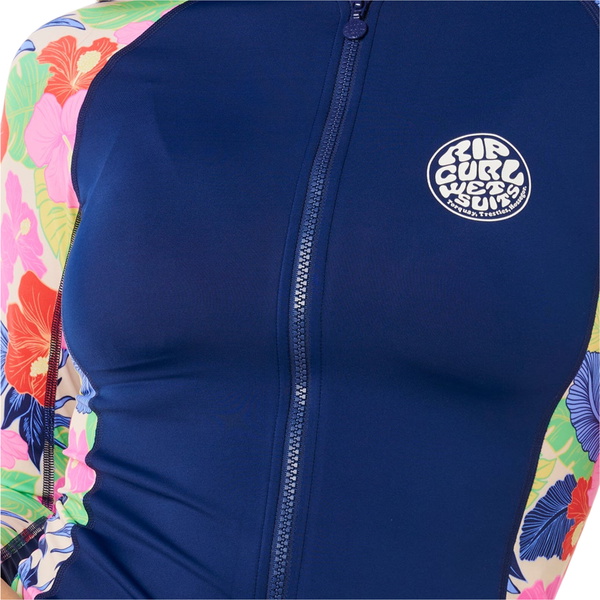 2026 Rip Curl Womens Party Wave UPF Zip Through Long Sleeve Rash Vest 19TWRV - Multi